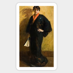 The Blue Kimono by William Merritt Chase Sticker